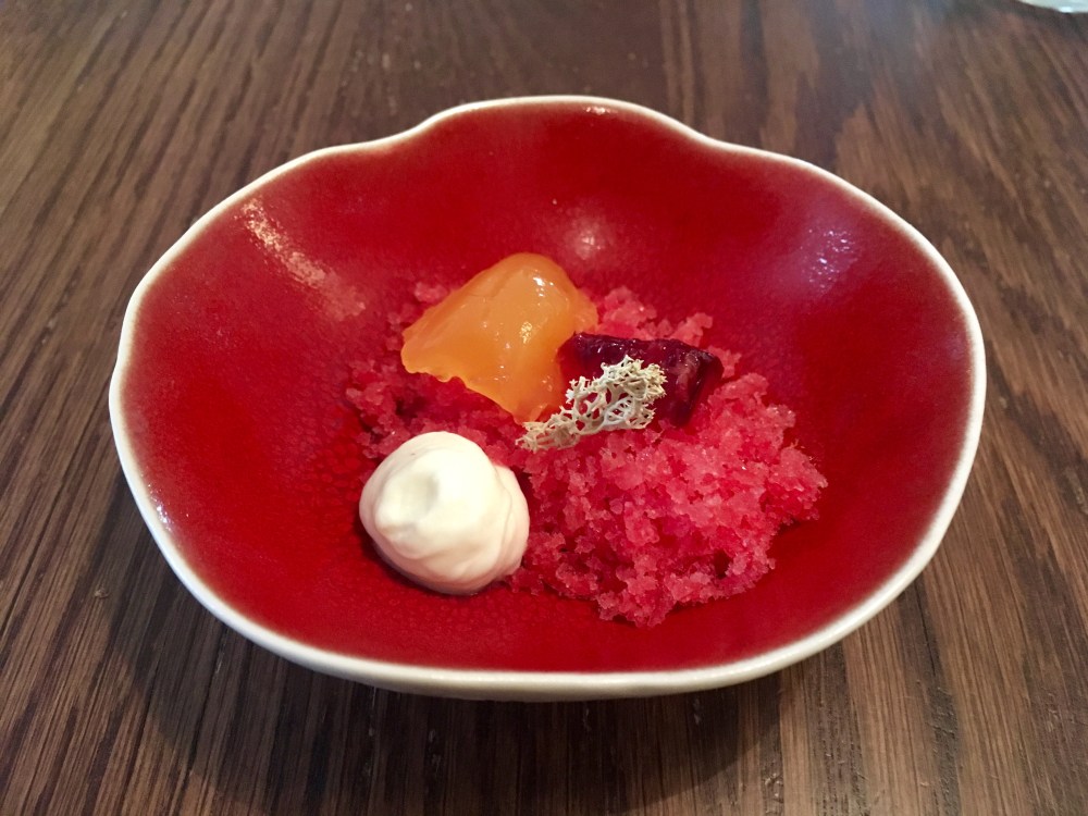 Blood orange and skyr palate cleanser